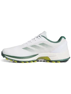 Adidas Adizero ZG Spikeless Golf Shoes - Ftwr White/Collegiate Green/Yellow