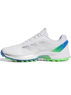 Adidas Adizero ZG Spikeless Golf Shoes - Ftwr White/Silver Met/Lime Burst