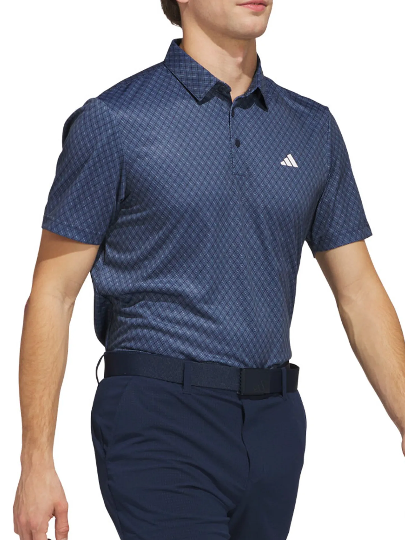 Adidas Core Allover Print Polo Shirt - Collegiate Navy/White