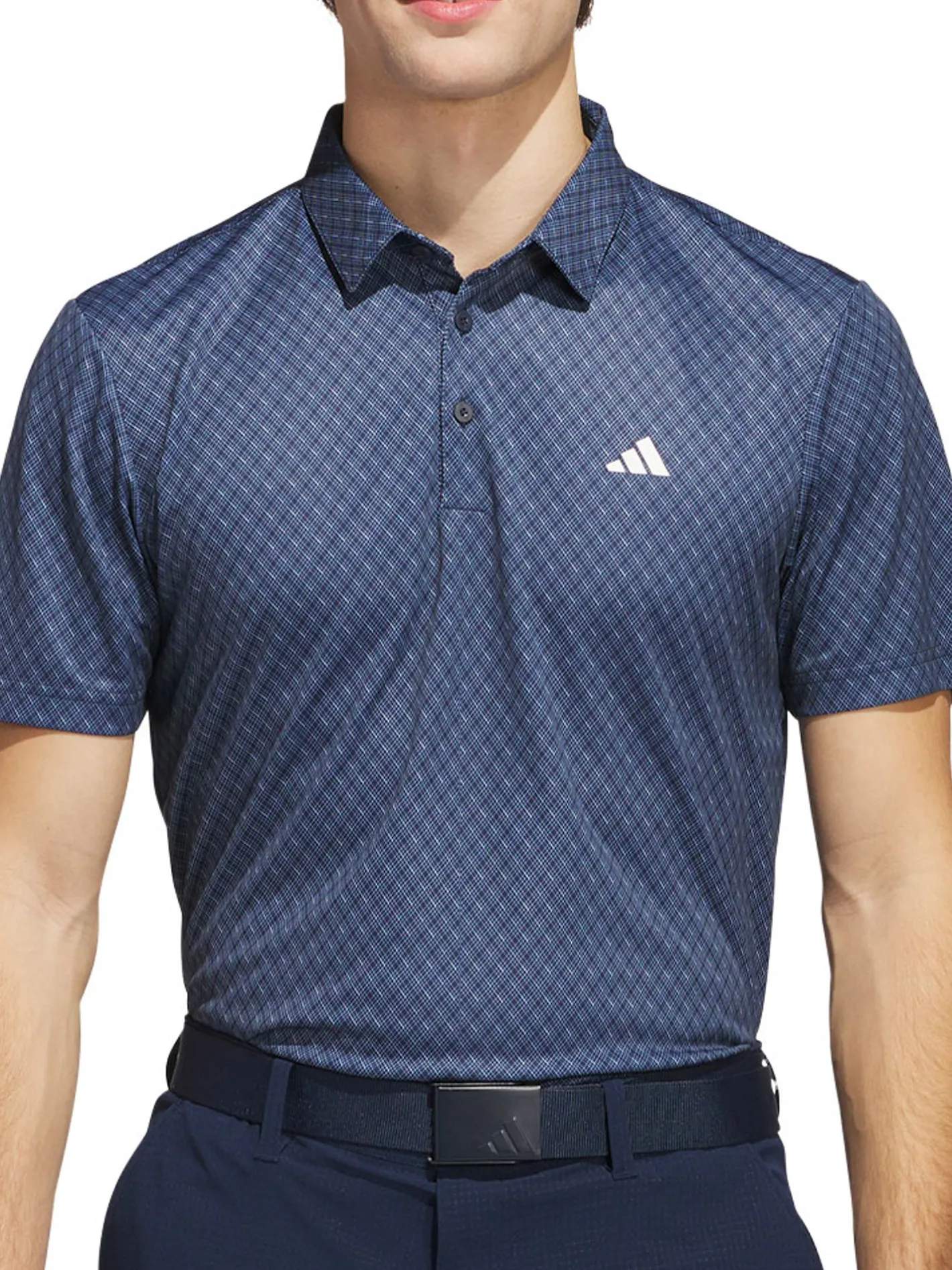 Adidas Core Allover Print Polo Shirt - Collegiate Navy/White