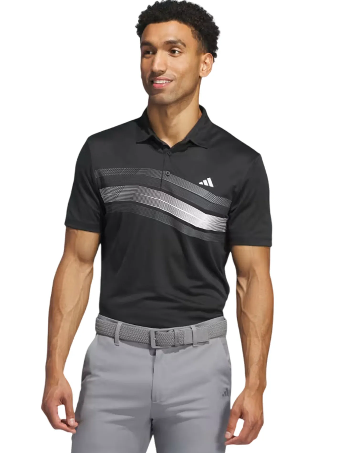 Adidas Core Chest Stripe Polo Shirt - Black