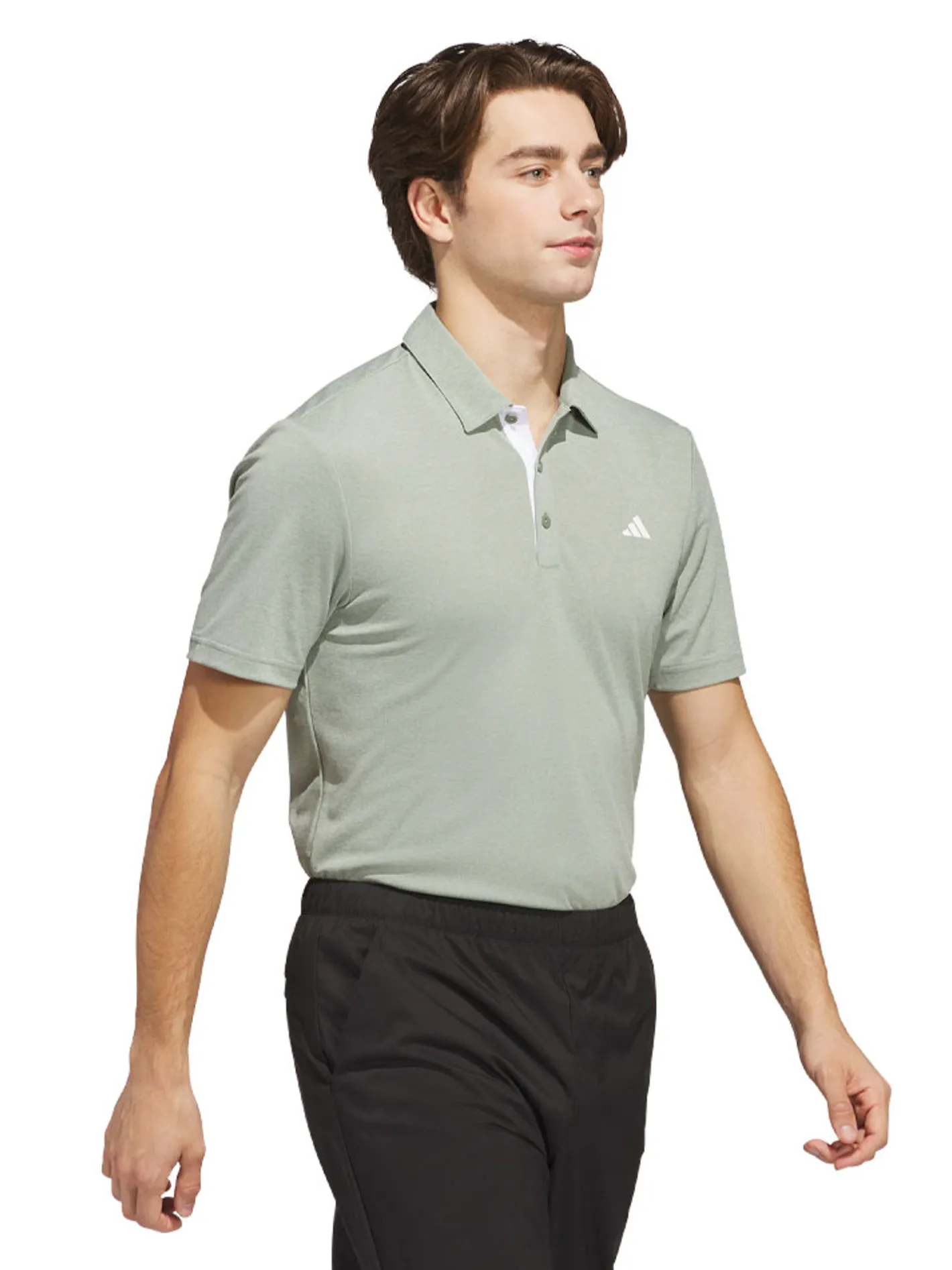 Adidas Drive Heather Polo Shirt - Silver Green