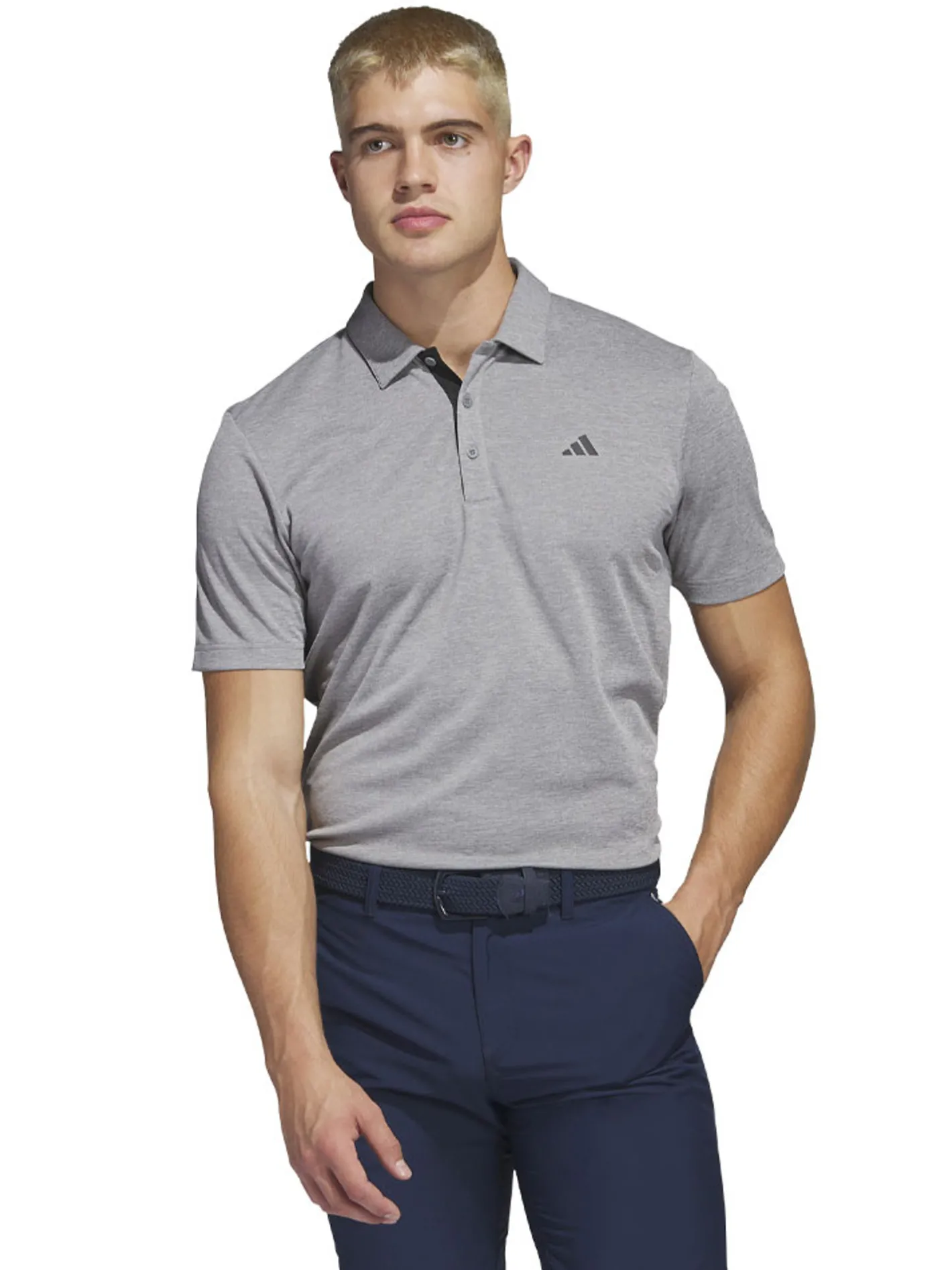 Adidas Drive Heather Polo Shirt - Grey Three Mel.
