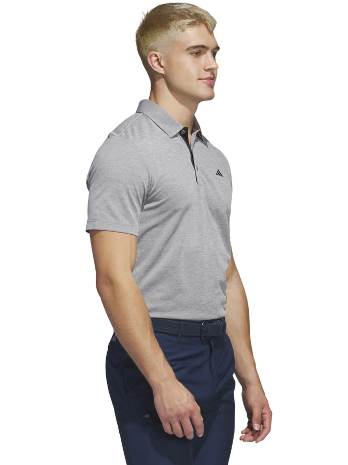 Adidas Drive Heather Polo Shirt - Grey Three Mel.