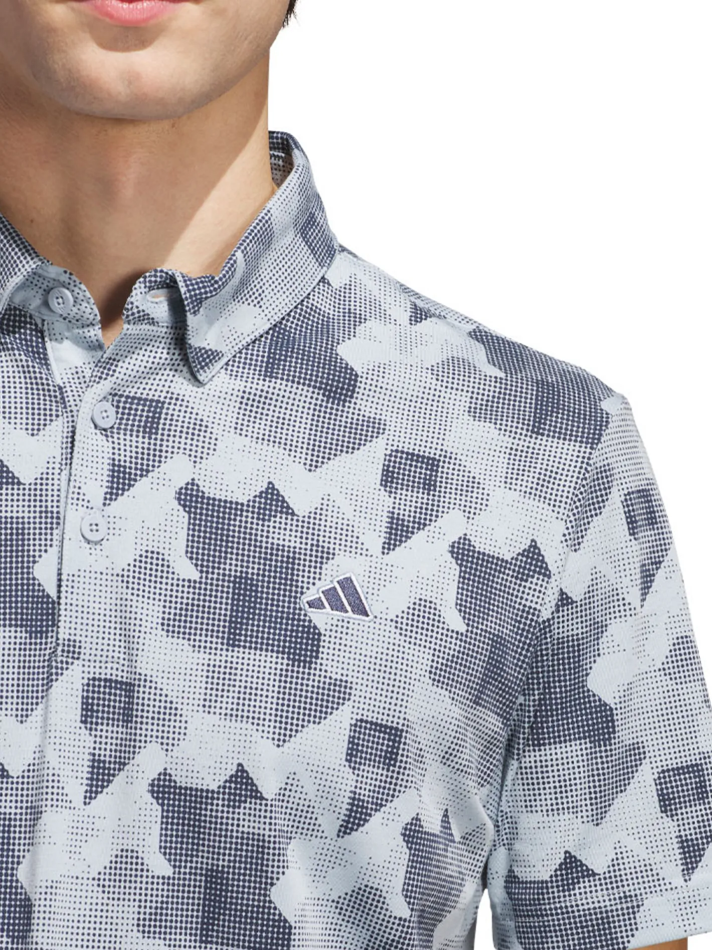 Adidas Go-To Printed Polo Shirt - Wonder Blue/Collegiate Navy