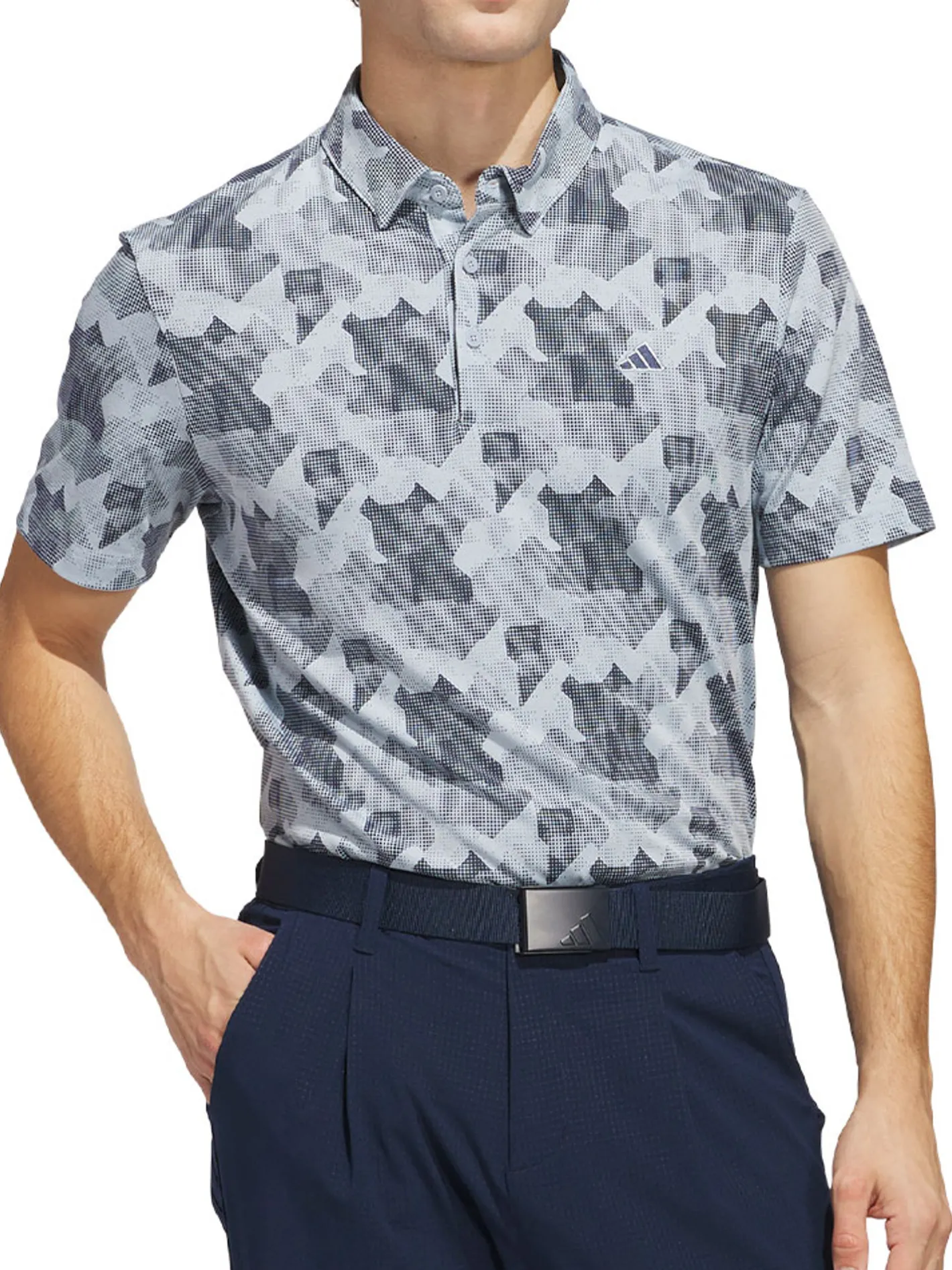 Adidas Go-To Printed Polo Shirt - Wonder Blue/Collegiate Navy