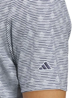 Adidas Go-To Printed Stripe Polo Shirt - Wonder Blue/Collegiate Navy