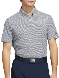 Adidas Go-To Printed Stripe Polo Shirt - Wonder Blue/Collegiate Navy