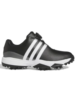 Adidas Juniors Tour360 24 BOA Golf Shoes - Core Black/Ftwr White/Iron Met.