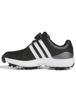 Adidas Juniors Tour360 24 BOA Golf Shoes - Core Black/Ftwr White/Iron Met.