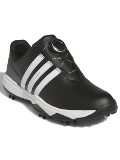 Adidas Juniors Tour360 24 BOA Golf Shoes - Core Black/Ftwr White/Iron Met.