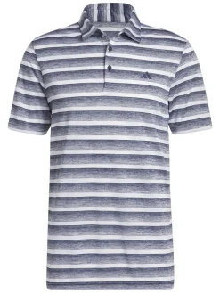 Adidas Two-Colour Striped Polo Shirt - Collegiate Navy/White