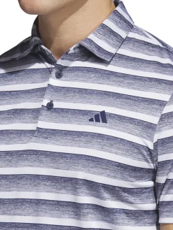 Adidas Two-Colour Striped Polo Shirt - Collegiate Navy/White