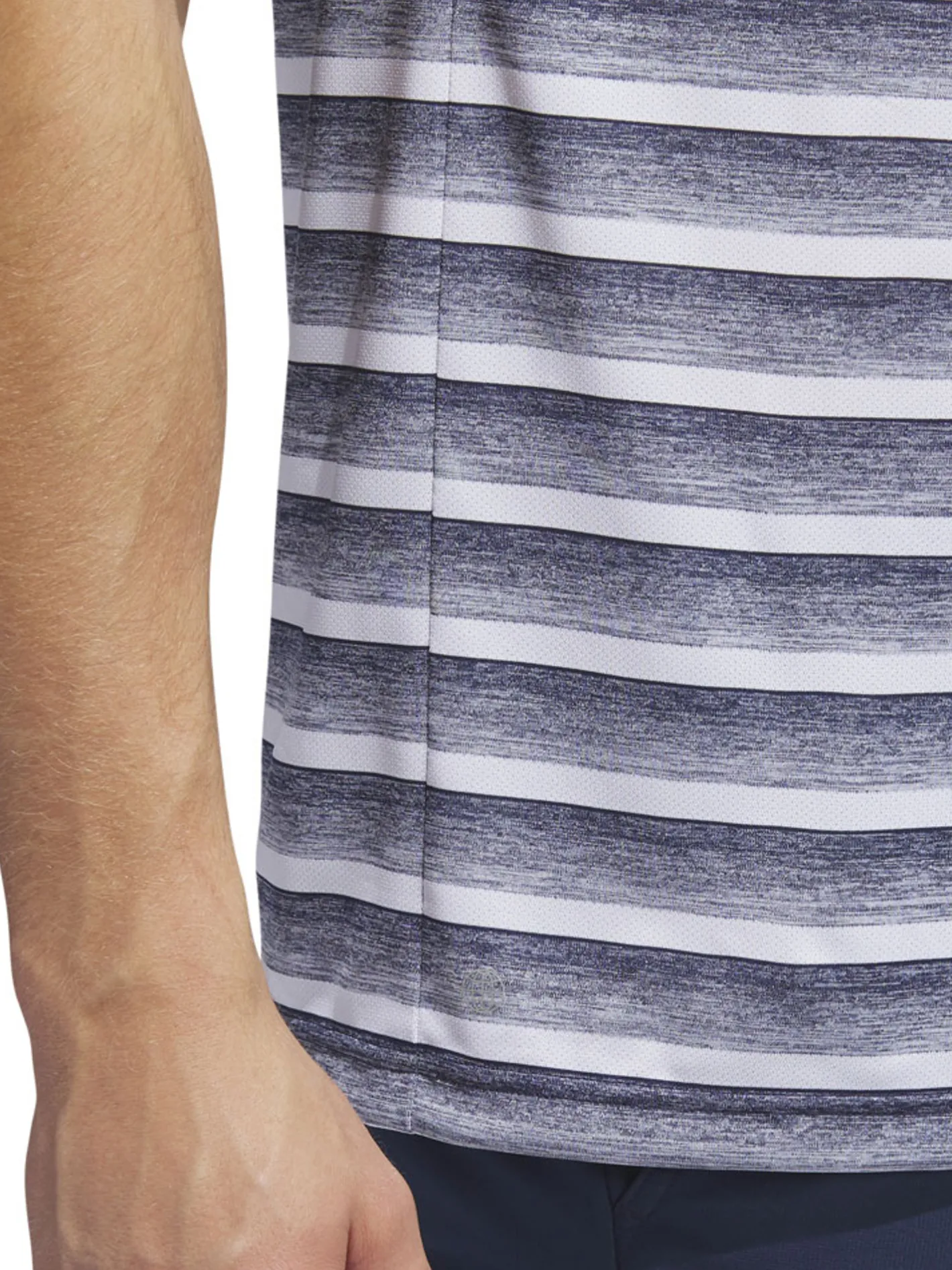 Adidas Two-Colour Striped Polo Shirt - Collegiate Navy/White