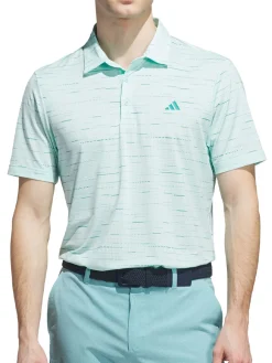 Adidas Ultimate365 Mesh Glimmer Print Polo Shirt - Semi Flash Aqua