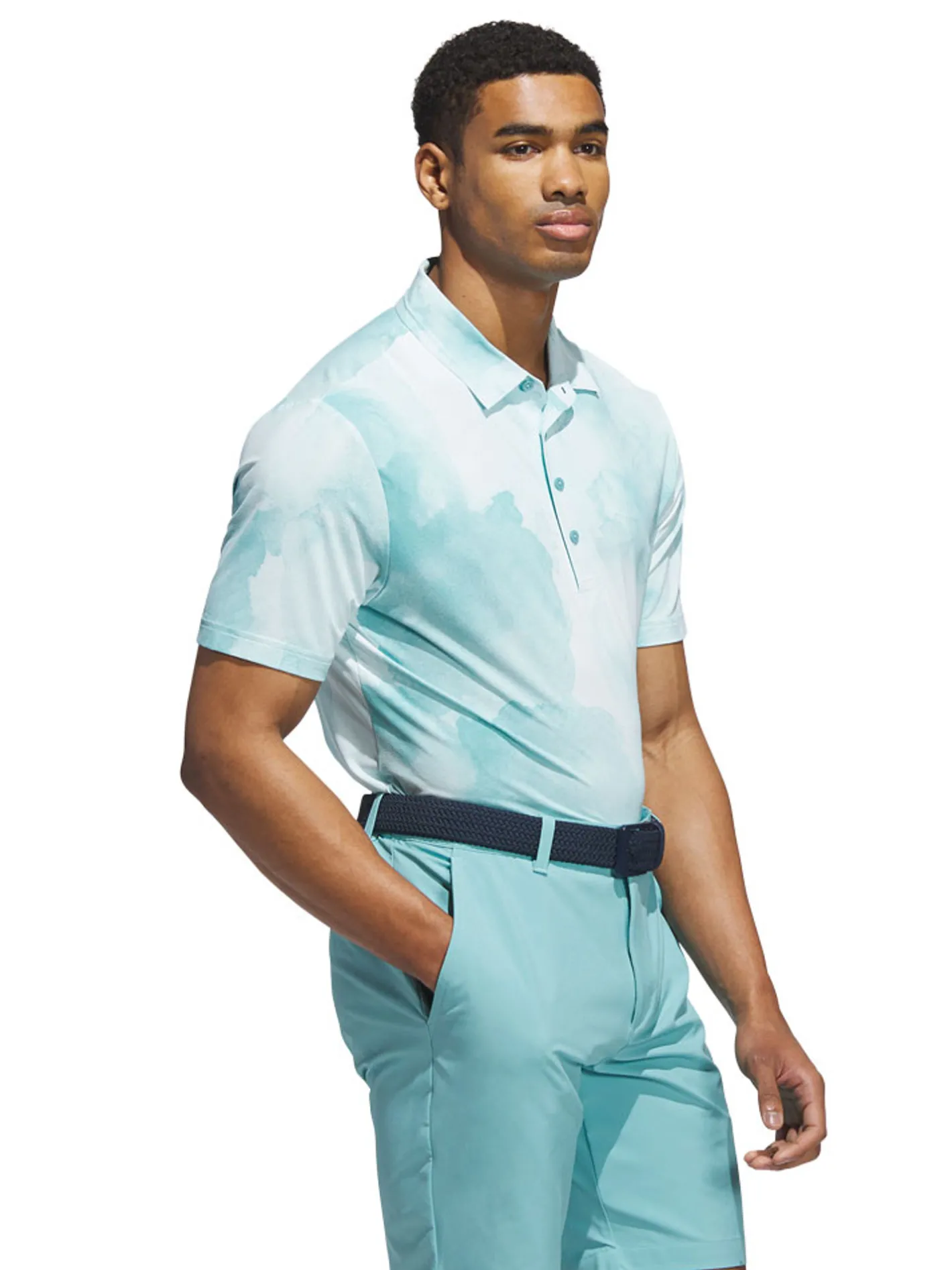 Adidas Ultimate365 Printed Cool Feeling Tour Polo Shirt - Mint Tone