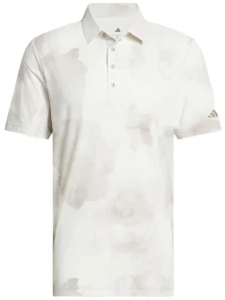 Adidas Ultimate365 Printed Cool Feeling Tour Polo Shirt - Putty Beige/White