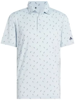 Adidas Ultimate365 Printed Mesh Polo Shirt - Wonder Blue/Collegiate Navy
