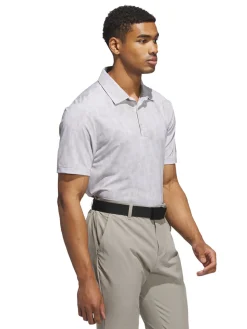 Adidas Ultimate365 Textured Print Polo Shirt - Alumina/Putty Beige