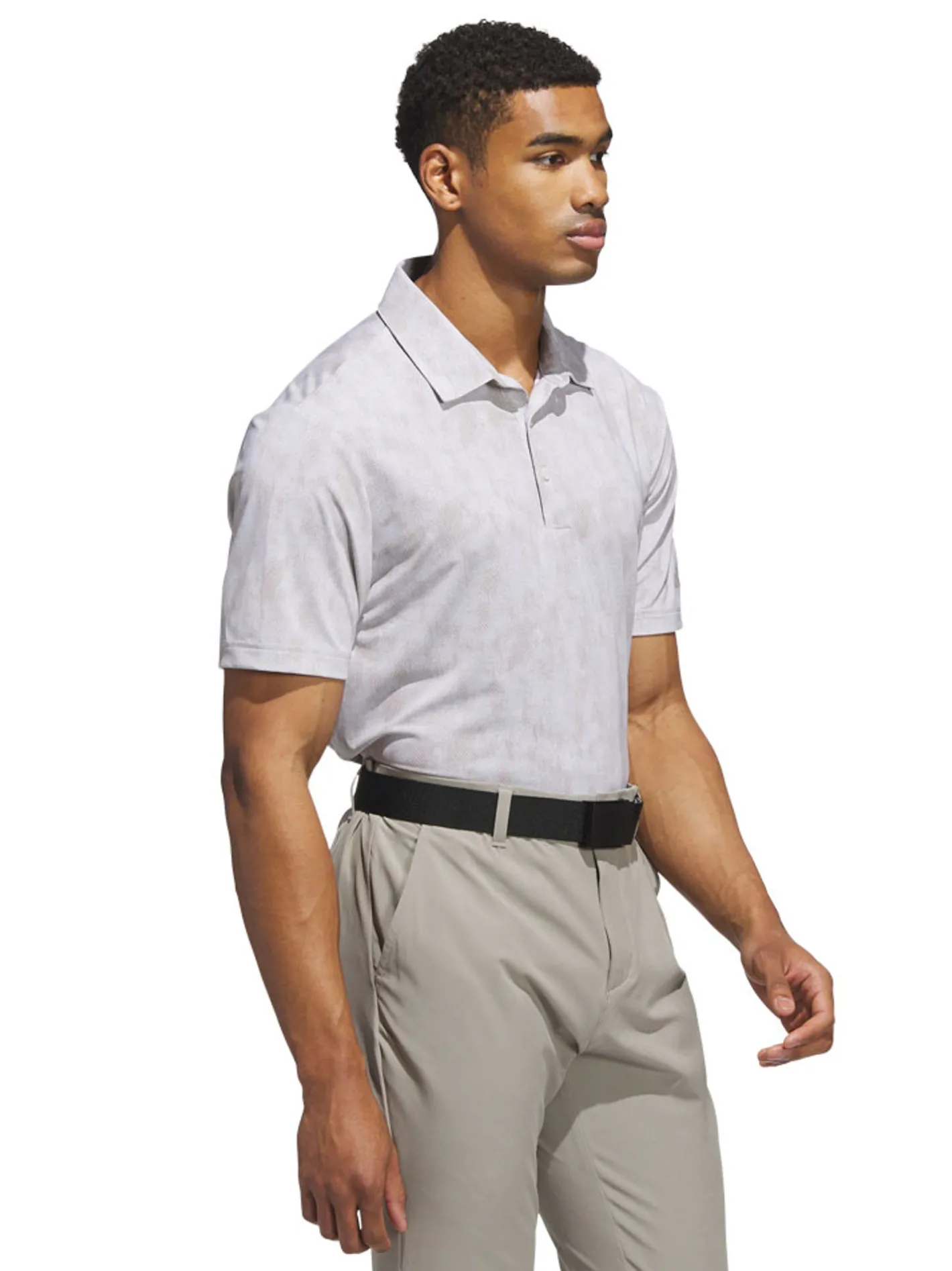 Adidas Ultimate365 Textured Print Polo Shirt - Alumina/Putty Beige