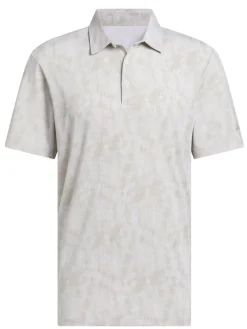 Adidas Ultimate365 Textured Print Polo Shirt - Alumina/Putty Beige