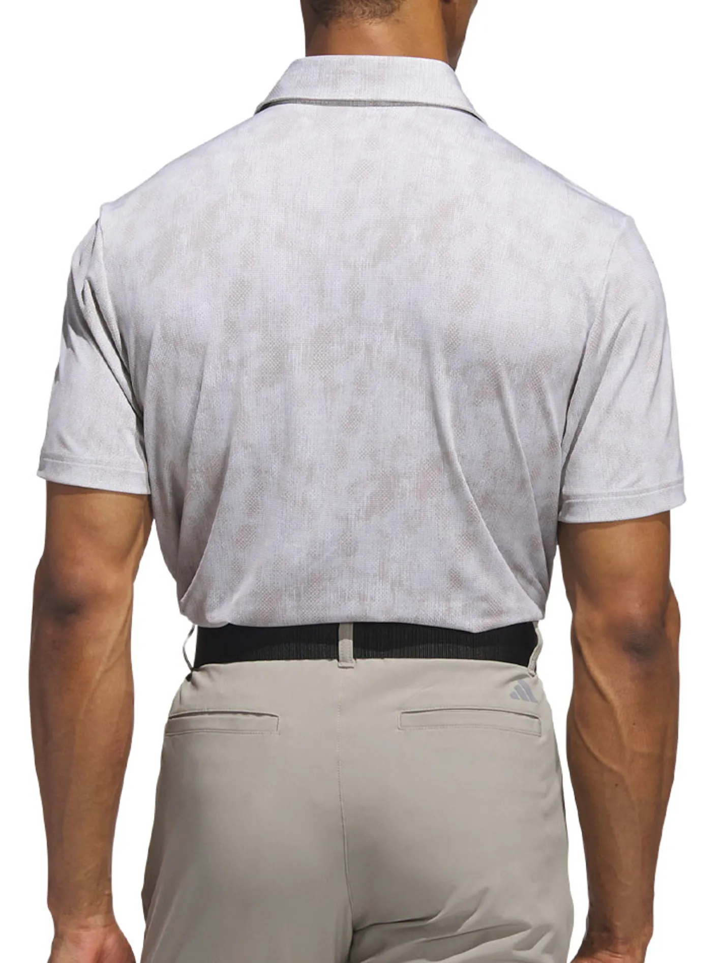 Adidas Ultimate365 Textured Print Polo Shirt - Alumina/Putty Beige
