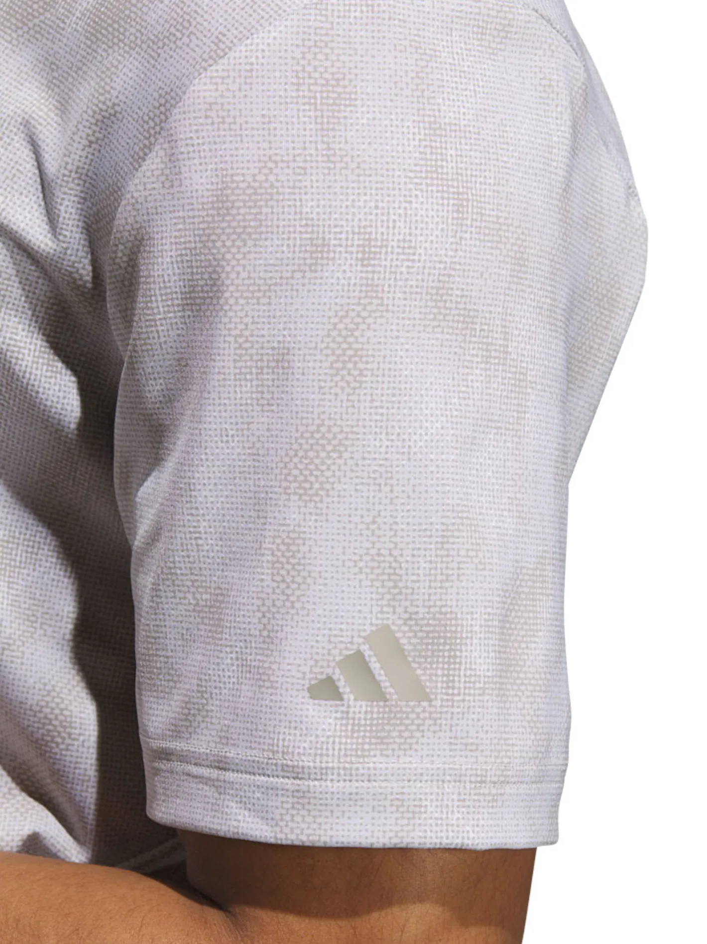 Adidas Ultimate365 Textured Print Polo Shirt - Alumina/Putty Beige