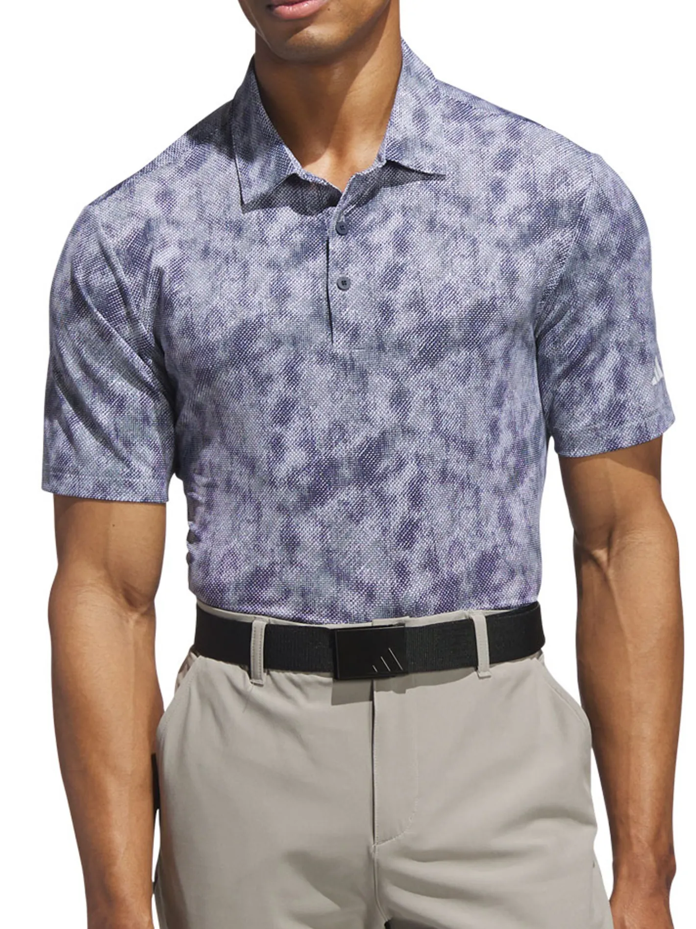 Adidas Ultimate365 Textured Print Polo Shirt - Collegiate Navy/White