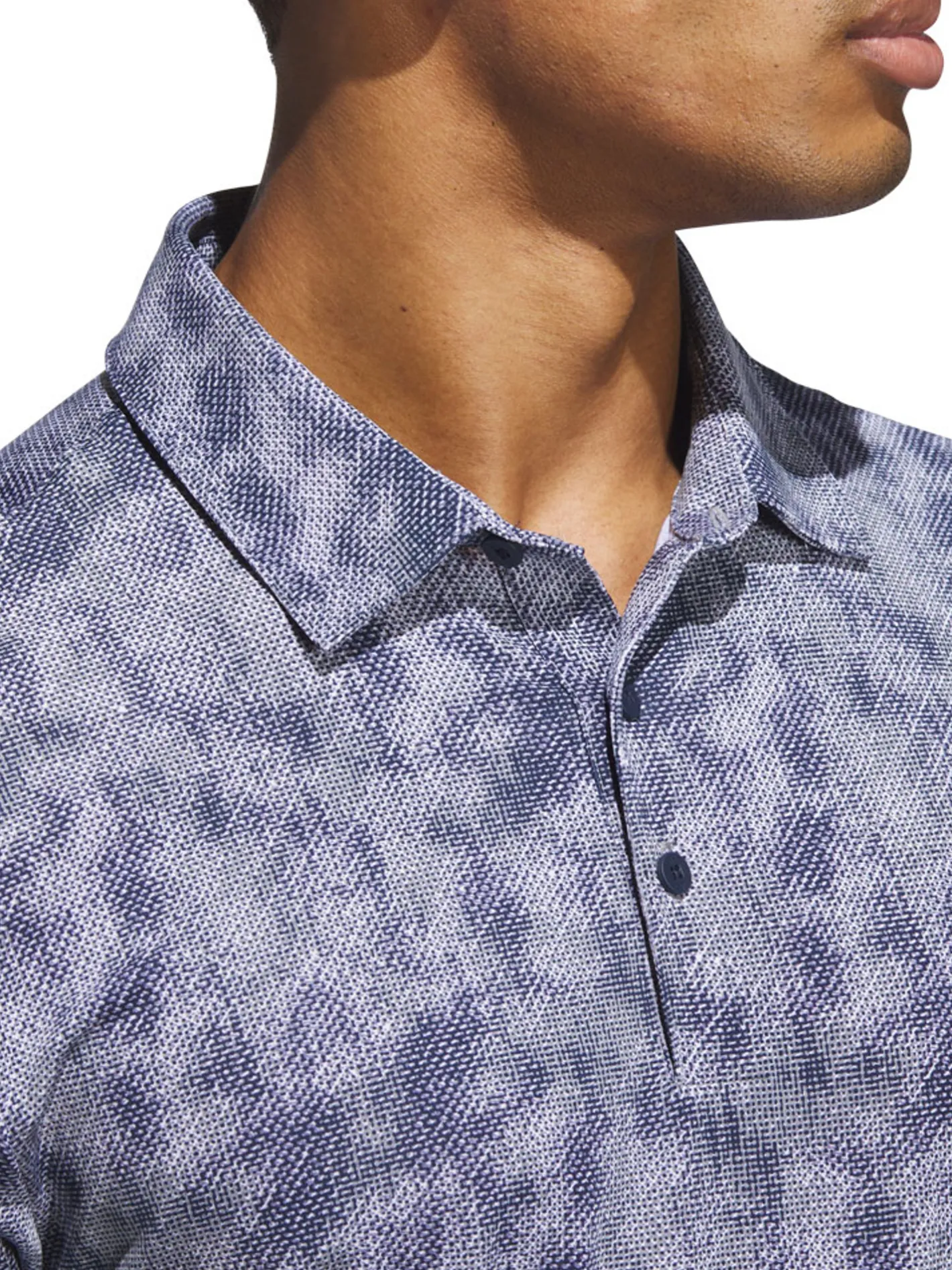 Adidas Ultimate365 Textured Print Polo Shirt - Collegiate Navy/White