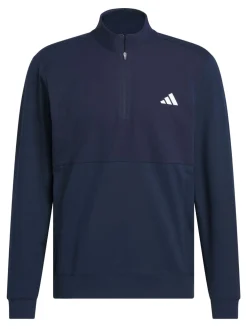 Adidas Ultimate365 Tour Twistknit Quarter Zip Pullover - Collegiate Navy