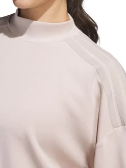 Women Adidas Womens Beyond Spacer Mock Layer Sweatshirt - Wonder Taupe