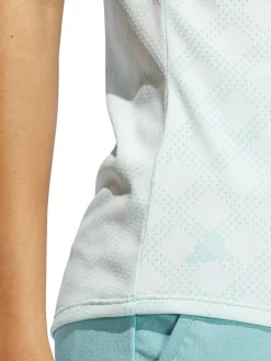 Women Adidas Womens Ultimate365 Jacquard Short Sleeve Polo Shirt - Semi Flash Aqua