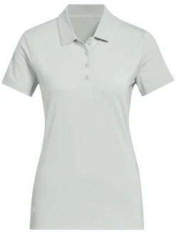 Women Adidas Womens Ultimate365 Solid Short Sleeve Polo Shirt - Wonder Silver