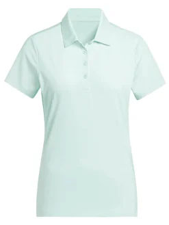 Women Adidas Womens Ultimate365 Solid Short Sleeve Polo Shirt - Semi Flash Aqua