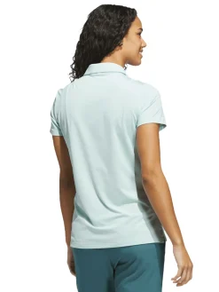 Women Adidas Womens Ultimate365 Solid Short Sleeve Polo Shirt - Semi Flash Aqua