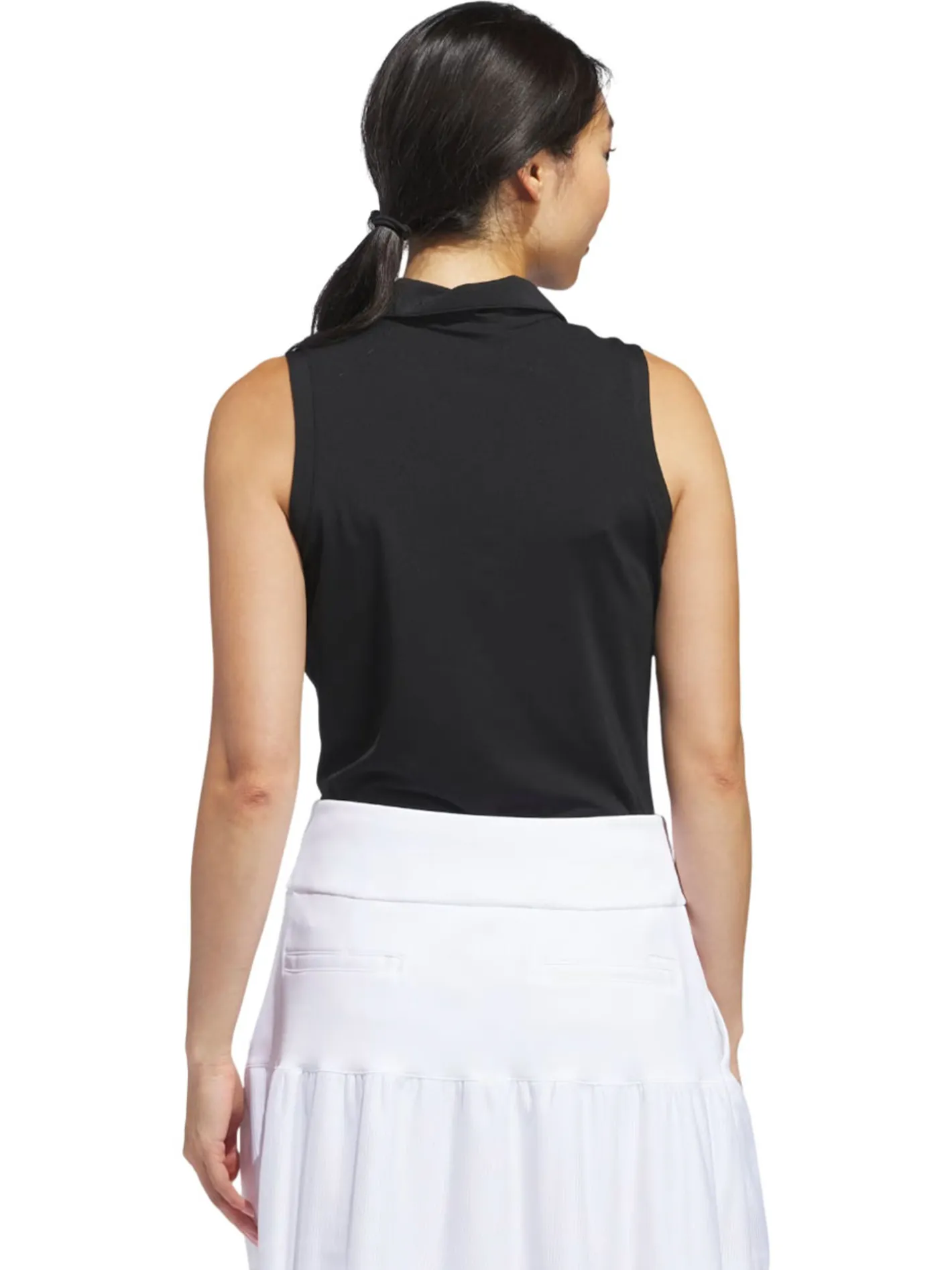 Women Adidas Womens Ultimate365 Solid Sleeveless Polo Shirt - Black