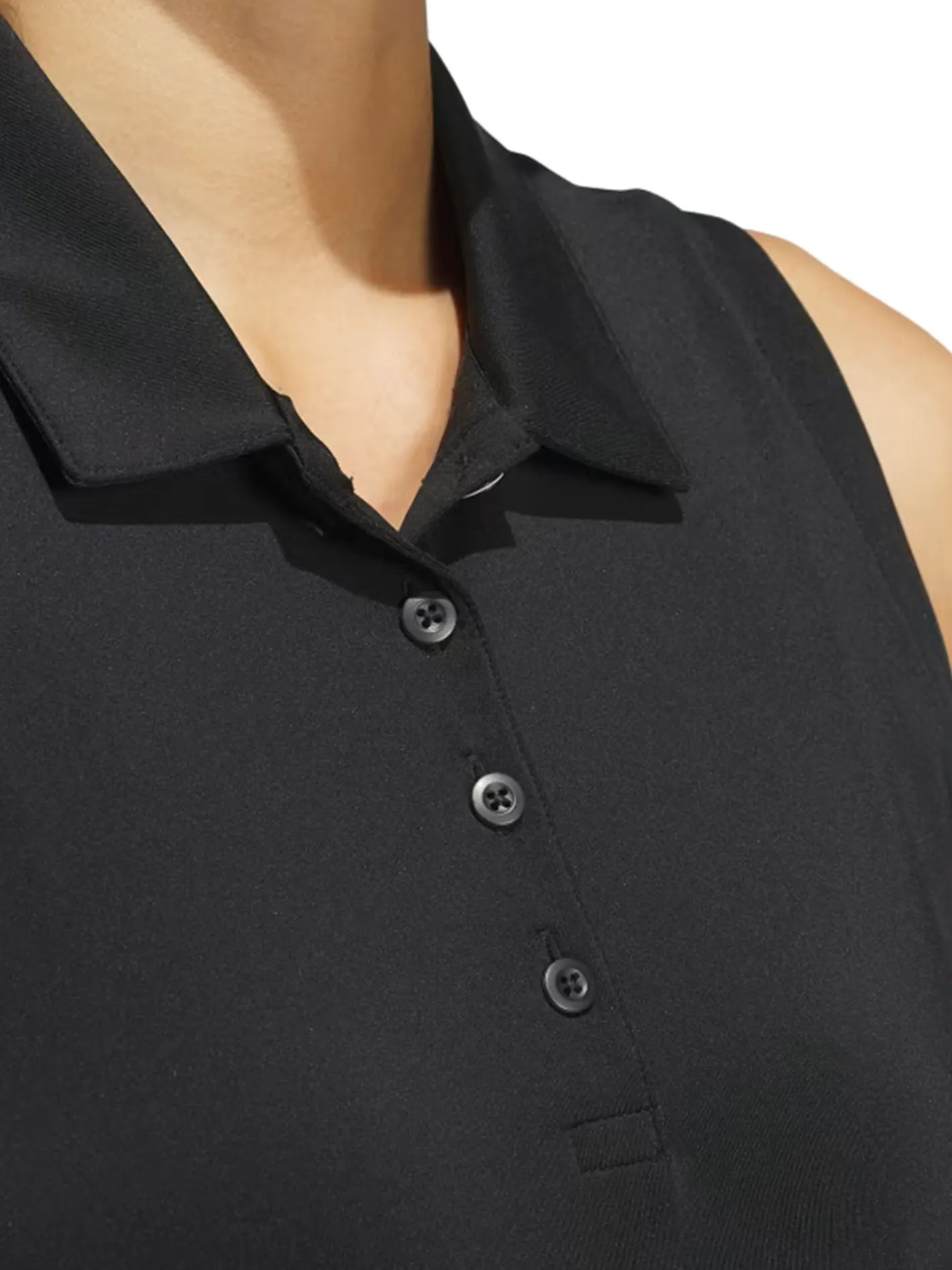 Women Adidas Womens Ultimate365 Solid Sleeveless Polo Shirt - Black