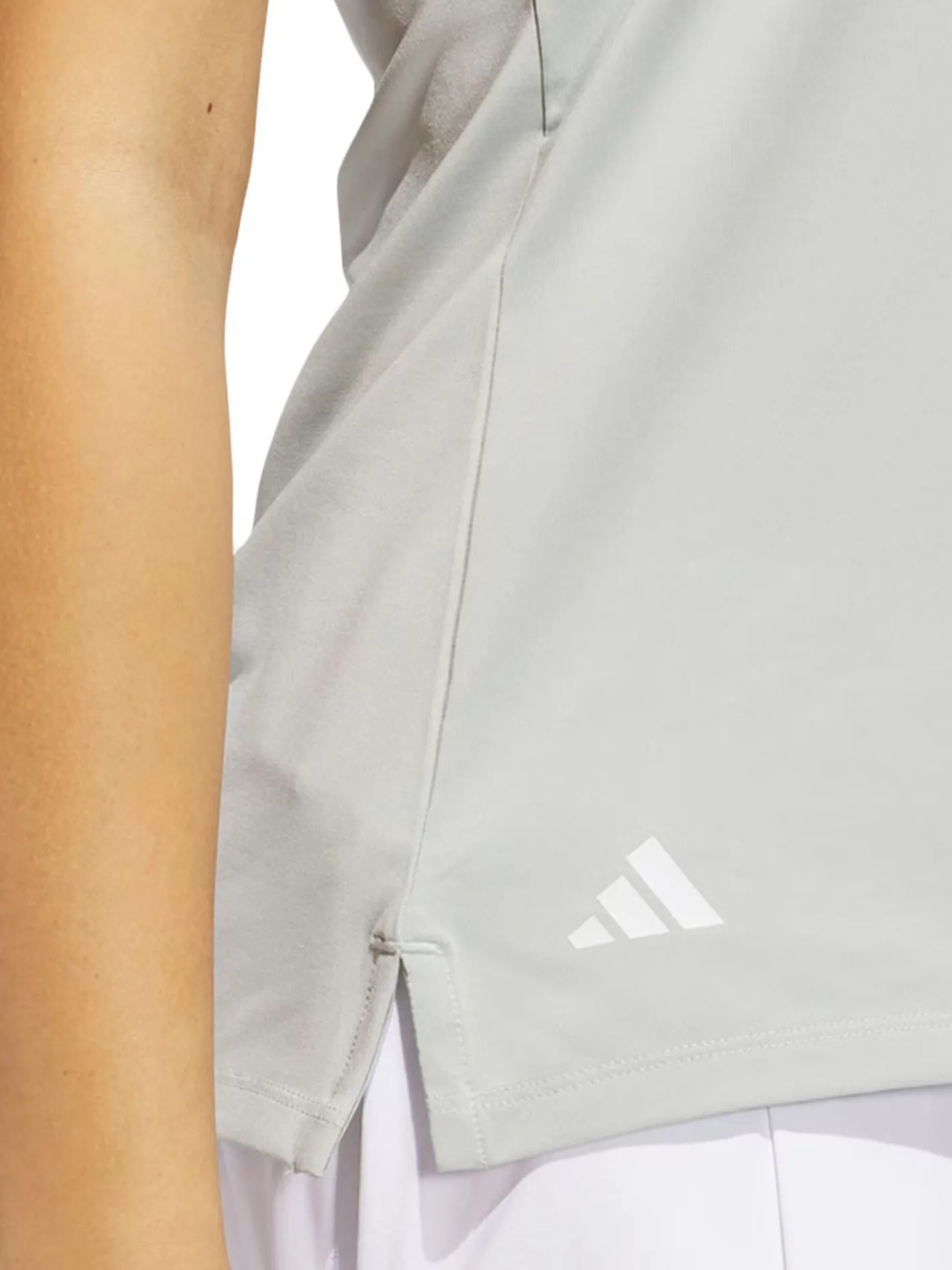Women Adidas Womens Ultimate365 Solid Sleeveless Polo Shirt - Wonder Silver