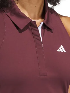 Women Adidas Womens Ultimate365 Tour Twistknit Pleated Dress - Aurora Ruby
