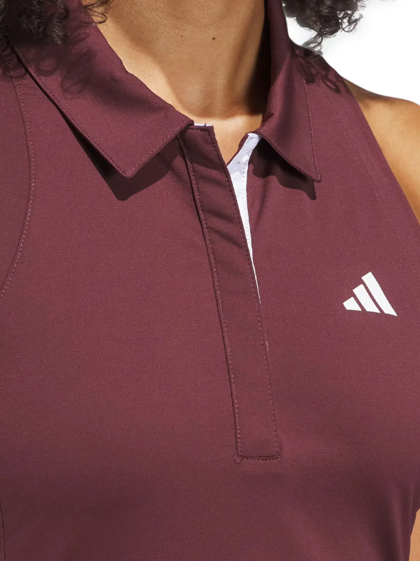 Women Adidas Womens Ultimate365 Tour Twistknit Pleated Dress - Aurora Ruby