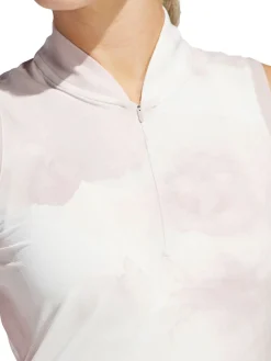 Women Adidas Womens Ultimate365 Tour Sleeveless Polo Shirt - Wonder Taupe