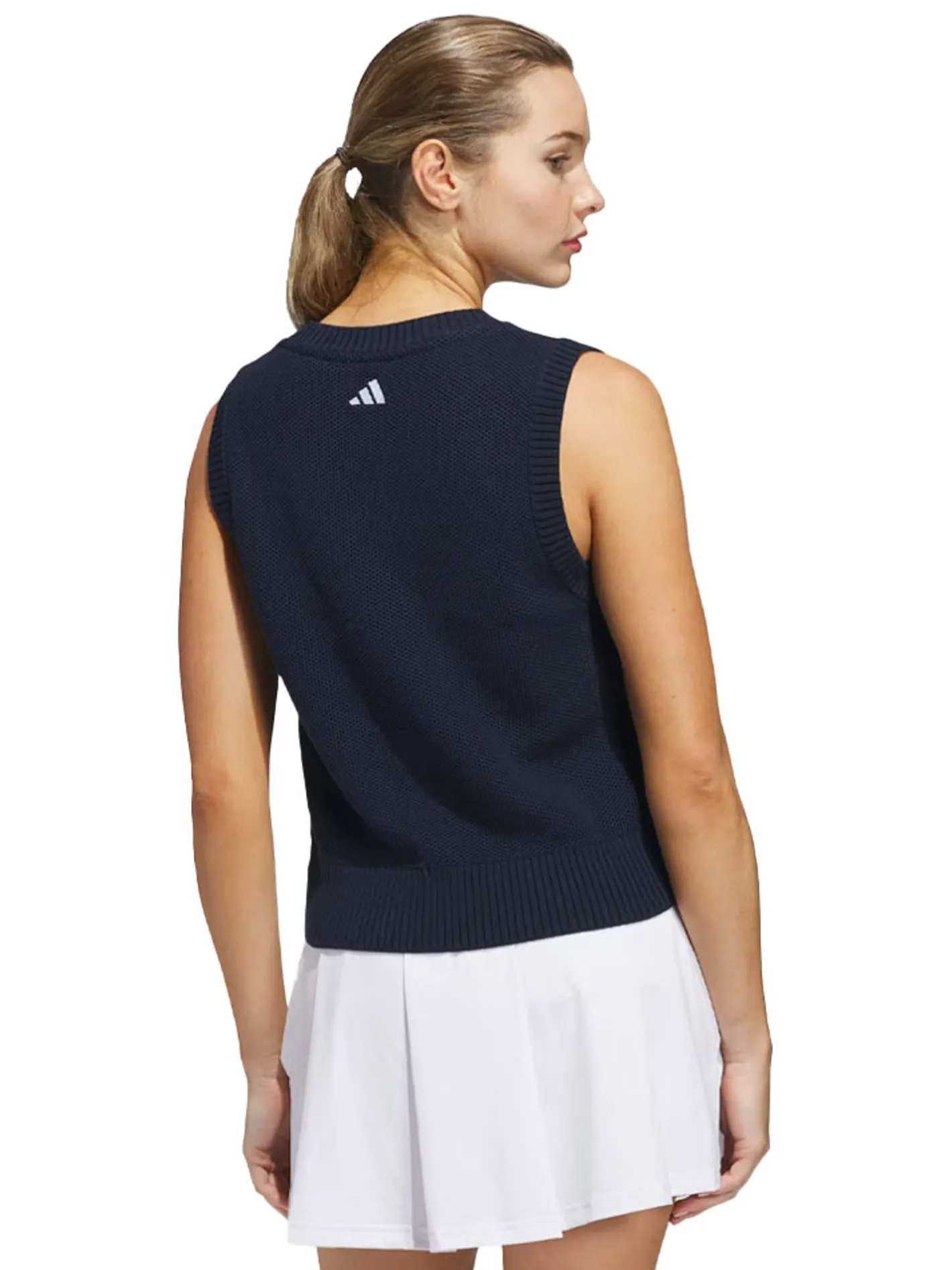Women Adidas Womens Ultimate365 Tour Knit Vest - Collegiate Navy