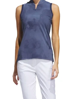 Women Adidas Womens Ultimate365 Tour Sleeveless Polo Shirt - Collegiate Navy