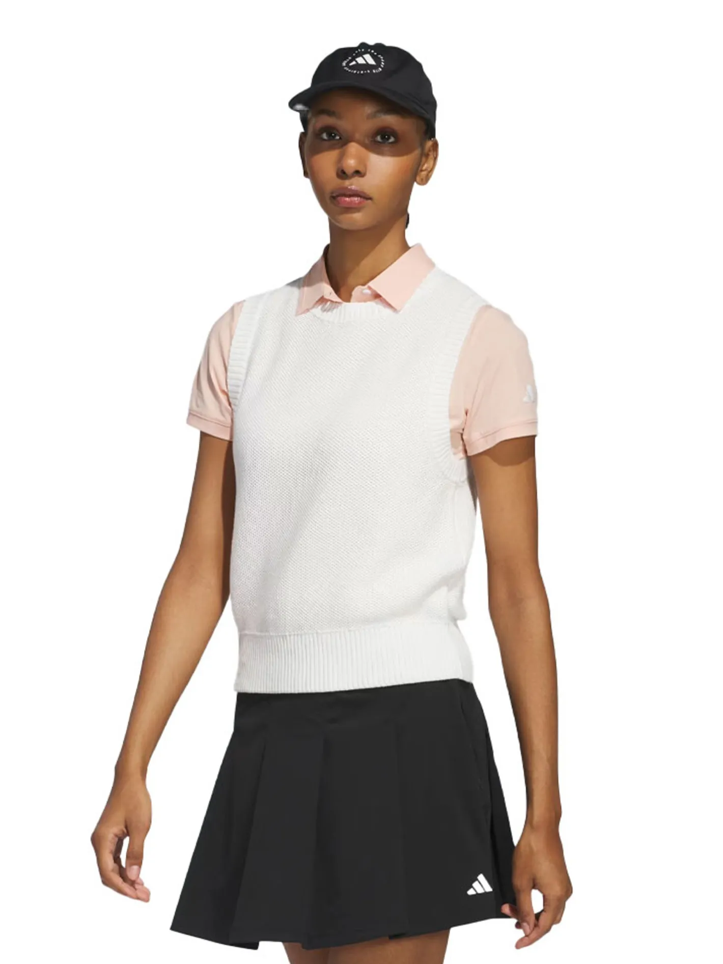 Women Adidas Womens Ultimate365 Tour Knit Vest - White