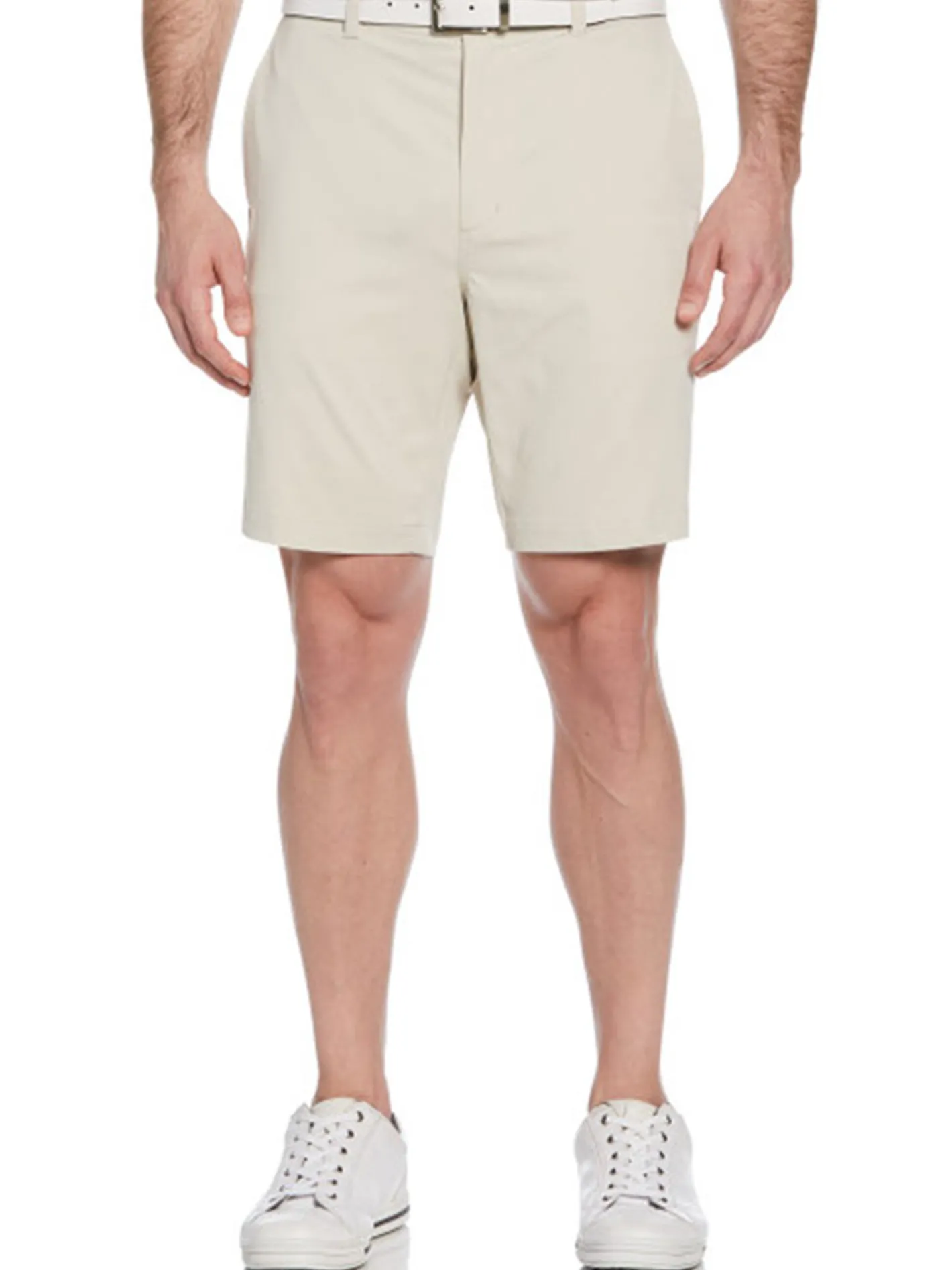 Ben Hogan Active Waistband Flat Front 9-Inch Golf Short - Silver Lining