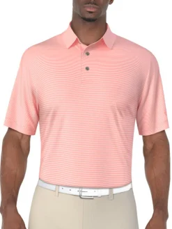 Ben Hogan Fine Line Stripe Polo Shirt - Strawberry Pink