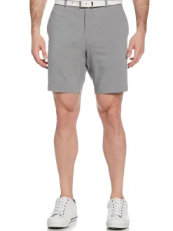 Ben Hogan Performance Flat Front 8-Inch Golf Short - Dark Heather Grey