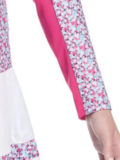 Women Ben Hogan Women's Floral Sun Protection Long Sleeve Top - Fuchsia Purple