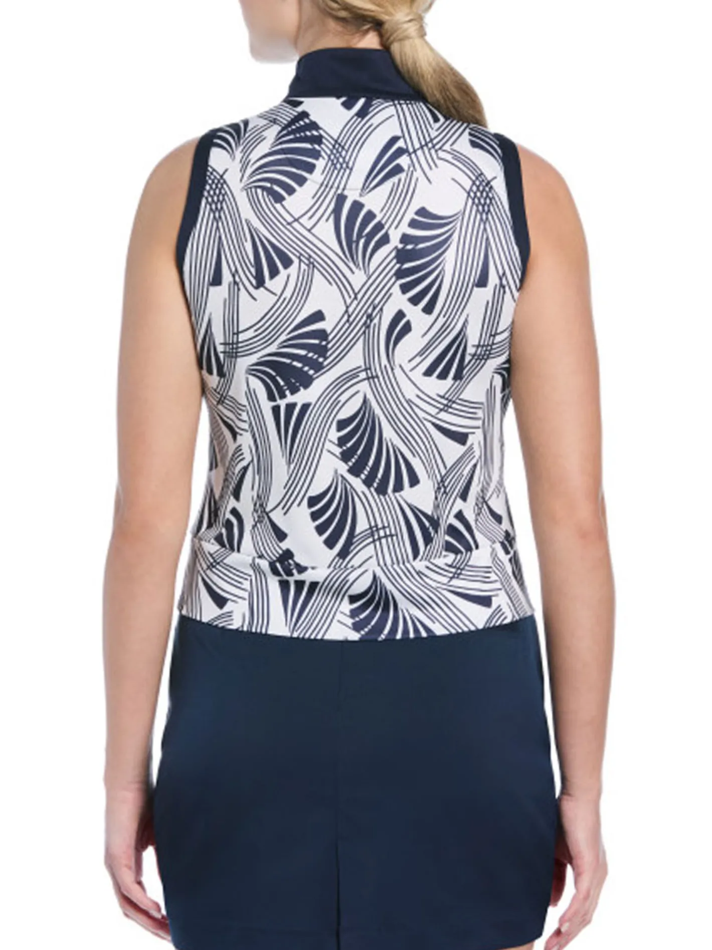 Women Ben Hogan Women's Leaf Print Sleeveless Top - Bright White