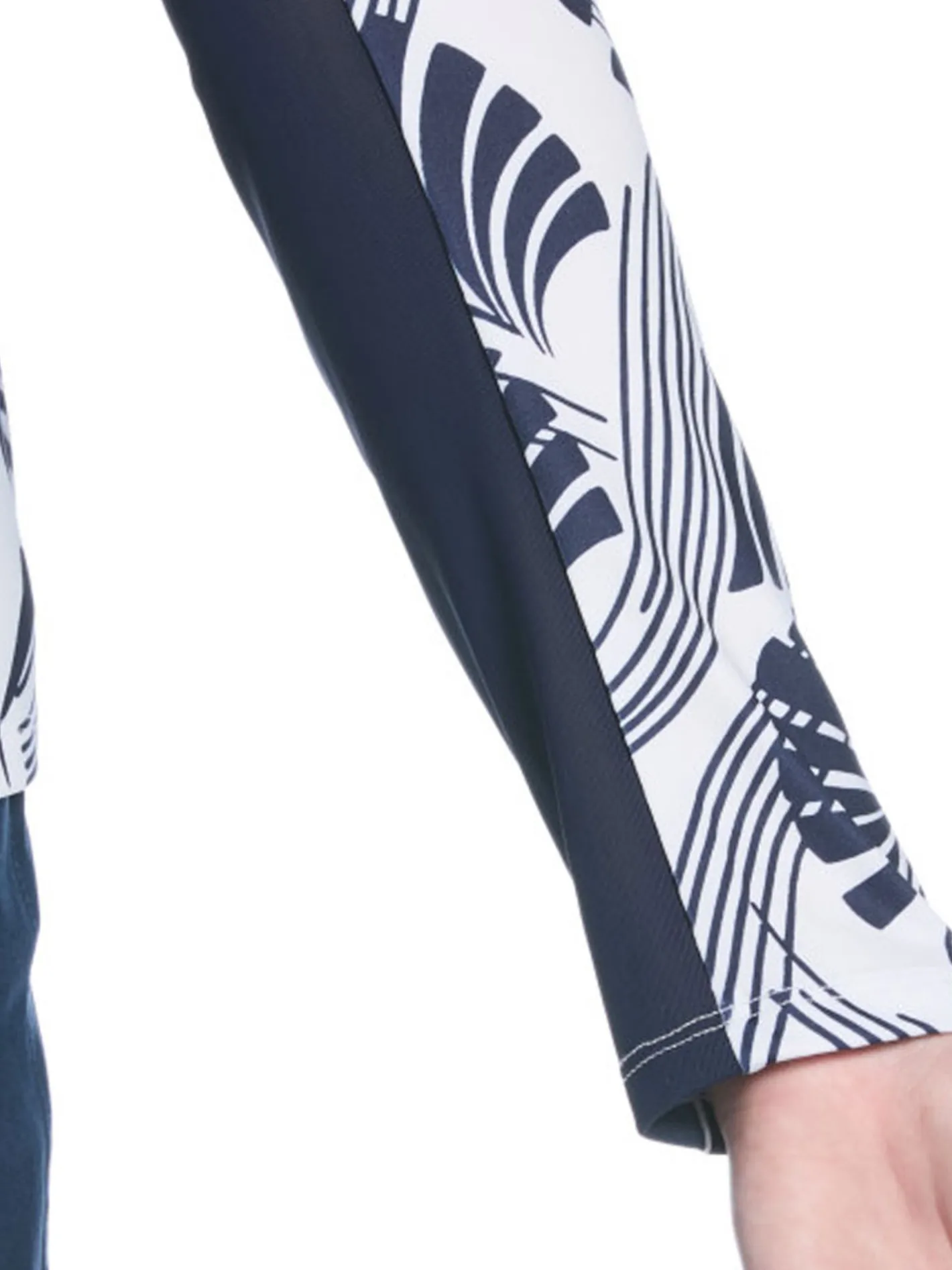 Women Ben Hogan Women's Leaf Print Sun Protection Long Sleeve Top - Bright White